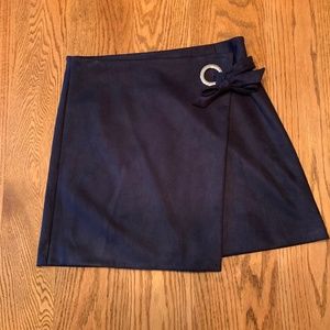 "LOFT" faux wrap skirt, navy, 10, like new